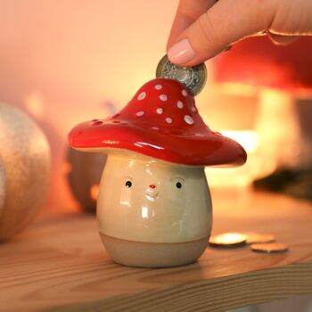 Ceramic Toadstool Money Box, 4 of 6