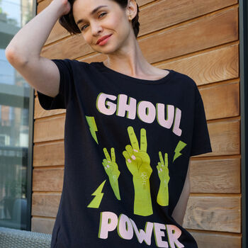 Ghoul Power Women's Halloween Slogan T Shirt, 3 of 4