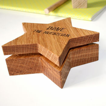 Personalised Rock Star Solid Oak Engraved Plectrum Box, 3 of 5