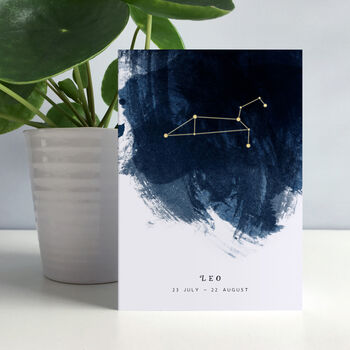 Leo Constellation Zodiac Star Sign Birthday Card, 4 of 5