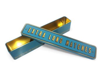 Extra Long Match Tin Storage Box Candle Gold Home Accessory Matches | Teal, 8 of 12