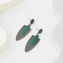 Antique Bronze And Turquoise Spear Drop Earrings, thumbnail 1 of 3