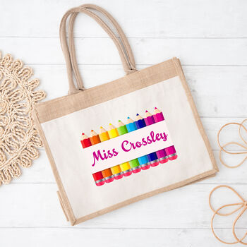Personalised Pencil Teacher Lunch Bag, 2 of 2