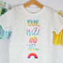 'Young Wild And Three' Rainbow Kids T Shirt, thumbnail 4 of 5