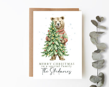 Personalised Christmas Card Christmas Bear, 2 of 3