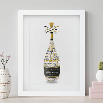 Personalised Retirement Champagne Word Art, 5 of 9