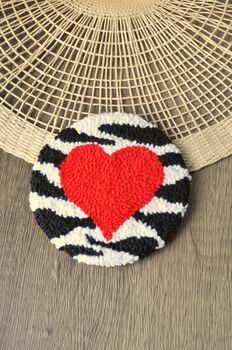 Romantic Heart Hand Tufted Mug Rugs, 6 of 9