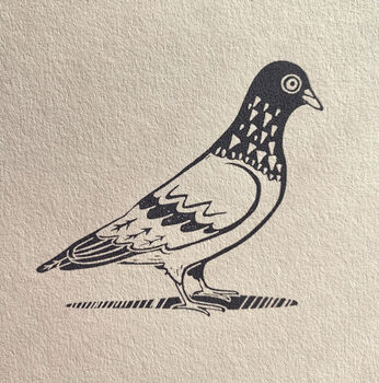 Hand Printed Pigeon Card, 3 of 6