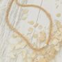 Beaded Choker Necklace Featuring Beige Beads And A Faux Pearl, thumbnail 1 of 2