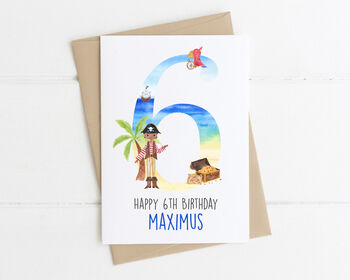 Personalised Children's Birthday Card Pirate, 6 of 7