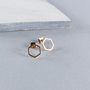 Hexagon Gold Plated Stud Earrings, thumbnail 3 of 4