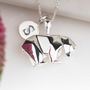 Personalised Silver Origami Polar Bear Necklace, thumbnail 4 of 7