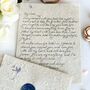 Personalised Handwritten Letter On Handmade Flower Paper, thumbnail 1 of 9
