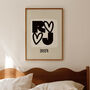 Personalised Initials And Year Print Wedding Anniversary Gift, thumbnail 1 of 10