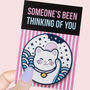 Thinking Of You Gift Card With Lucky Cat Pvc Coaster, thumbnail 1 of 4