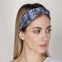 Stripes Blue Mulberry Silk Headband, thumbnail 1 of 7