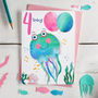 Age Four Cute Jellyfish Birthday Card, thumbnail 1 of 2