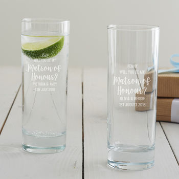 Personalised ‘Be My Matron Of Honour?’ Glass, 8 of 10