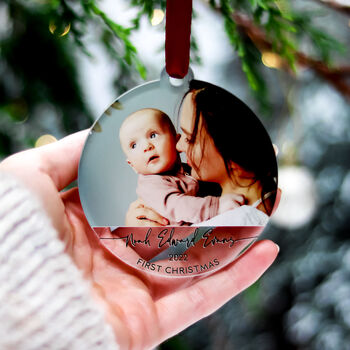 Personalised Photo New Born First Christmas Decoration, 8 of 8