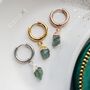 Green Sapphire Hoop Earrings, thumbnail 4 of 9