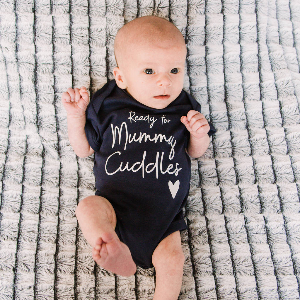 Ready For Mummy Cuddles. Mothers Day Babygrow By Lovetree Design