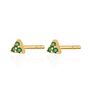 Green Stone Trinity Stud Earrings, thumbnail 1 of 5