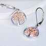 Silver And Rose Gold Tree Of Life Drop Earrings, thumbnail 3 of 8