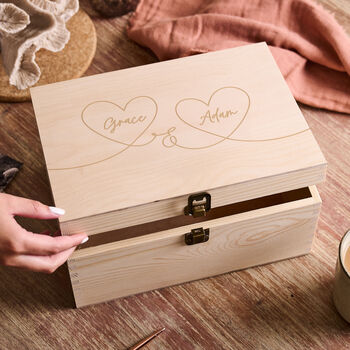 Names In Hearts Couples Memory Keepsake Box, 2 of 4