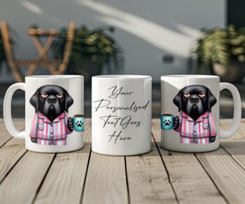 Personalised Black Labrador Morning Coffee Pet Gift Mug, 2 of 2