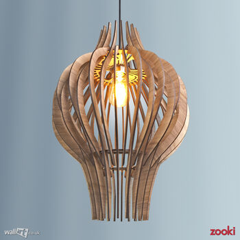 Zooki Five 'Jord' Wooden Pendant Light, 2 of 9
