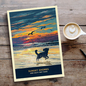 Cockapoo Limited Edition Beach Sunset Gift Print, 7 of 12