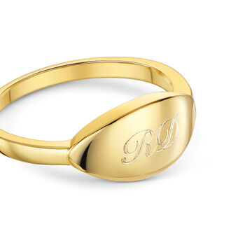 Elliptical Band Ring 18 K Gold Plated Solid Silver, 5 of 8