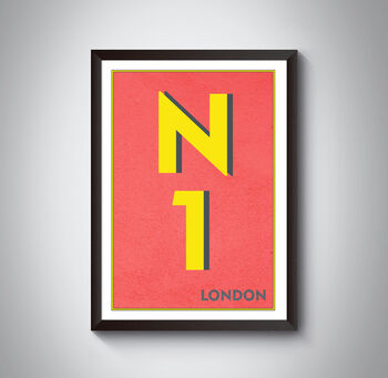 N1 Islington, Kings Cross London Postcode Print, 4 of 9