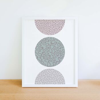 Framed Print Textured Circles Abstract Art, 2 of 5
