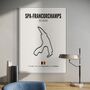 Circuit Of Spa Francorchamps F1 Track Print F1 Gift, thumbnail 2 of 2