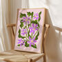 Lilac Floral Leaves Art Print, thumbnail 3 of 3