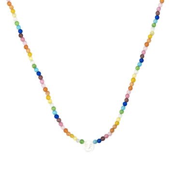 Rainbow Moonstone Smiley Face Necklace, 7 of 7