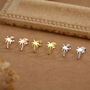 Sterling Silver Palm Tree 16 G Flat Back Earrings, thumbnail 4 of 11