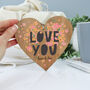 Personalised Love You Wooden Hanging Heart, thumbnail 3 of 9