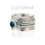 Personalised Birthstone Manifest Silver Spinning Ring, thumbnail 5 of 11