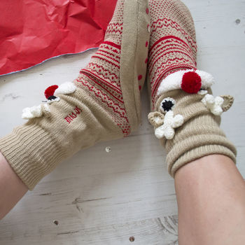 Personalised Reindeer Slippers, 5 of 5