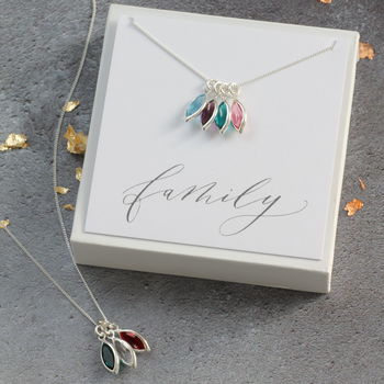 Family Birthstone Marquise Charm Necklace, 5 of 12