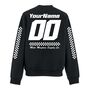 Personalised Adult Race Name And Number Sweatshirt In Black, thumbnail 1 of 9