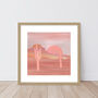 Pink Desert Cactus Landscape Print, thumbnail 5 of 7