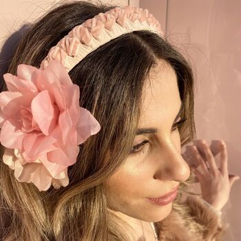 Lucy Velvet Headband Two Toned Pink, 6 of 11