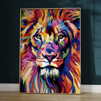 Pop Art Colourful Lion Print, 2 of 8