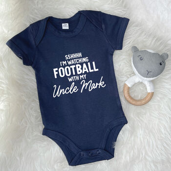 Watching Sport With Uncle Personalised Sports Babygrow, 4 of 8