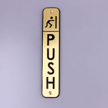 G Decor Premium Lacquered Polished Brass Door Sign Engraved Push, Pull, Exit, Or Office Plaque For Indoor Or Outdoor Display, 5 of 5
