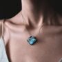 Turquoise Diamond Shaped Fused Glass Necklace, thumbnail 5 of 12