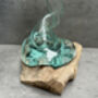 Compact 25cm Molten Glass On Wood Root Vase – Fluted Display, thumbnail 6 of 12
